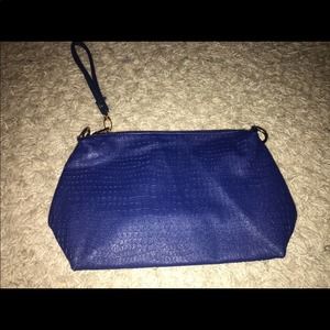 Label-free Crocodile Royal Blue Wristlet/Clutch